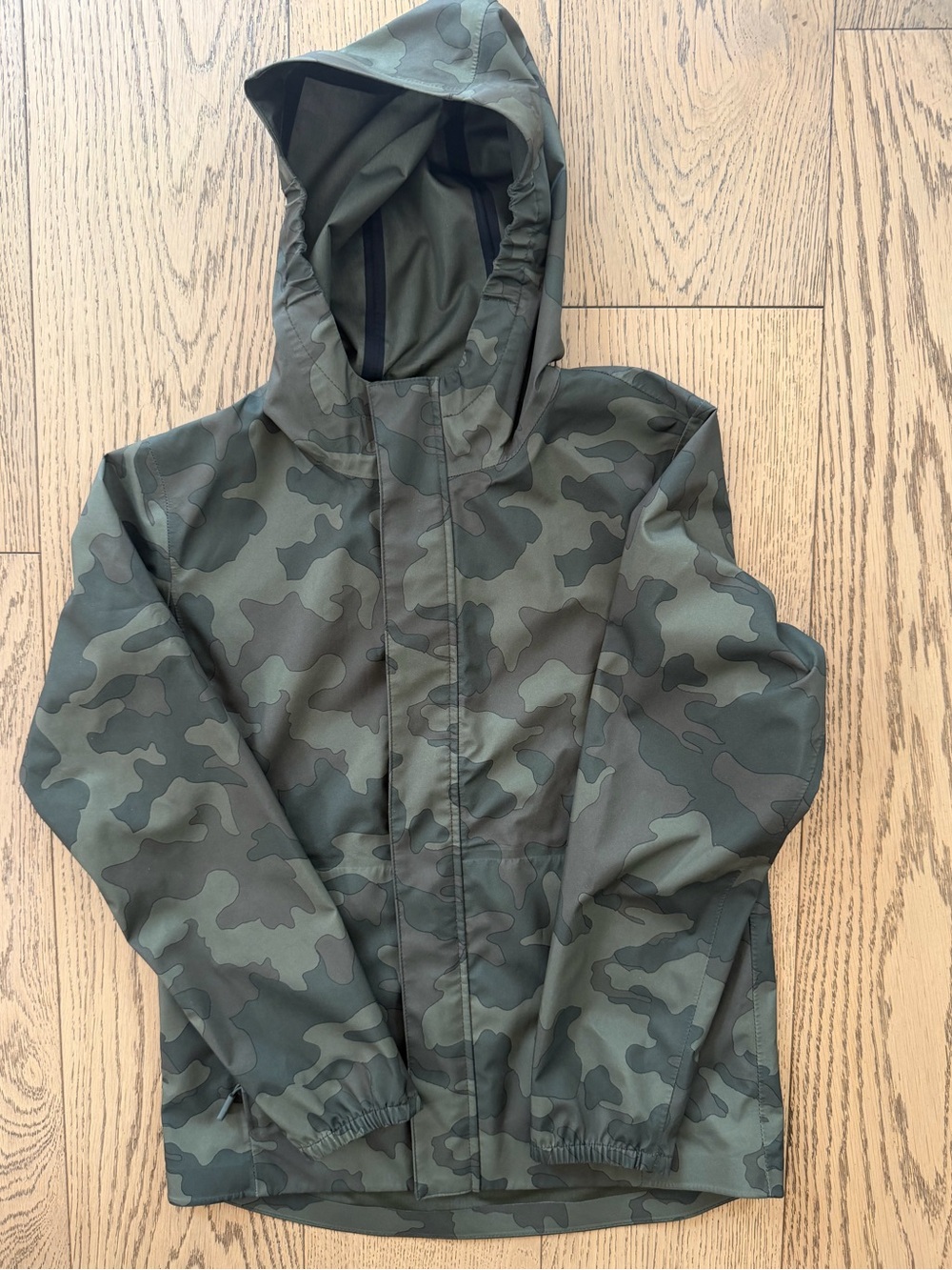 all in motion Kids Boys Camo Hooded Rain Jacket w/ Zippered Pockets Sz L (12/14)
